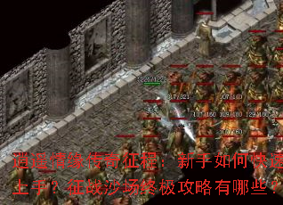 逍遥情缘传奇征程：新手如何快速上手？征战沙场终极攻略有哪些？