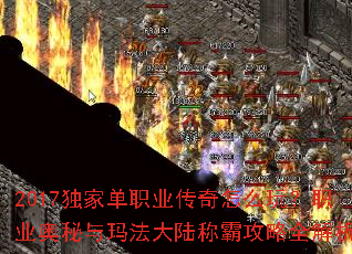 2017独家单职业传奇怎么玩？职业奥秘与玛法大陆称霸攻略全解析