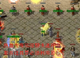 热血传奇私服想快速升级，哪些道具是必须利用的？