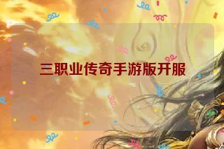 三职业传奇手游版开服 三职业传奇手游版开服