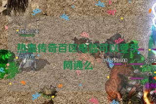 热血传奇百区电信可以登录网通么