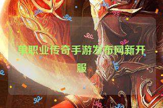 单职业传奇手游发布网新开服