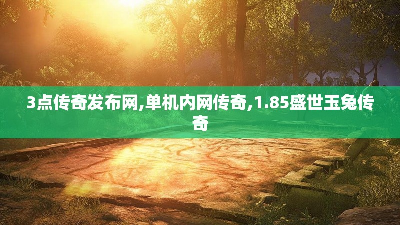 3点传奇发布网,单机内网传奇,1.85盛世玉兔传奇