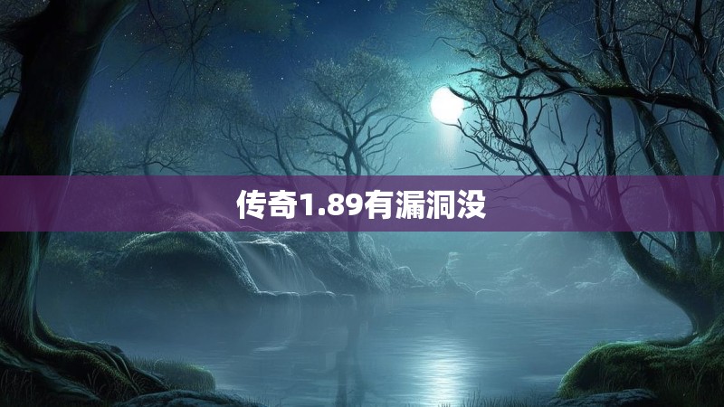 传奇1.89有漏洞没