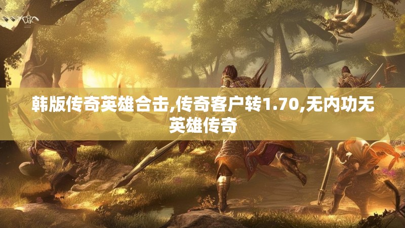 韩版传奇英雄合击,传奇客户转1.70,无内功无英雄传奇
