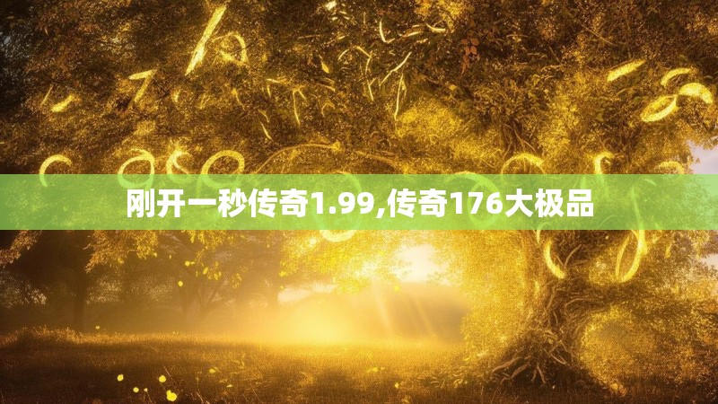 刚开一秒传奇1.99,传奇176大极品