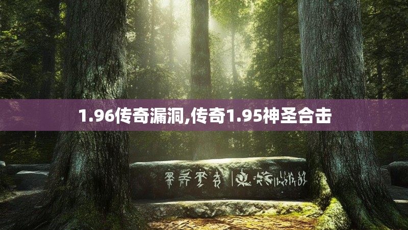 1.96传奇漏洞,传奇1.95神圣合击