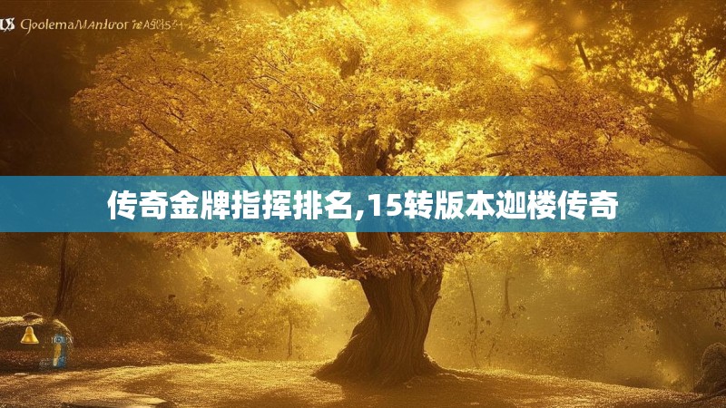 传奇金牌指挥排名,15转版本迦楼传奇