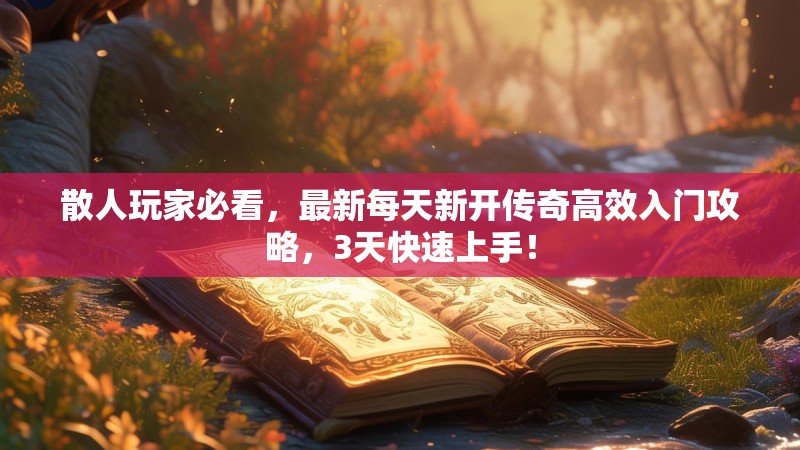 散人玩家必看，最新每天新开传奇高效入门攻略，3天快速上手！