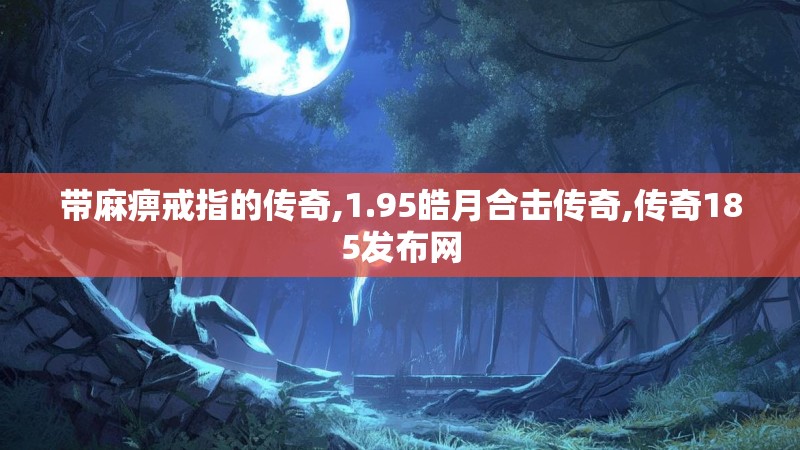 带麻痹戒指的传奇,1.95皓月合击传奇,传奇185发布网