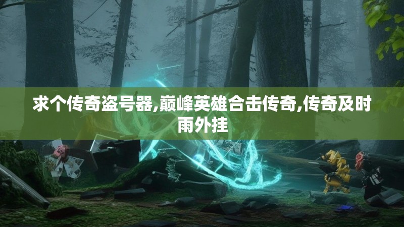 求个传奇盗号器,巅峰英雄合击传奇,传奇及时雨外挂