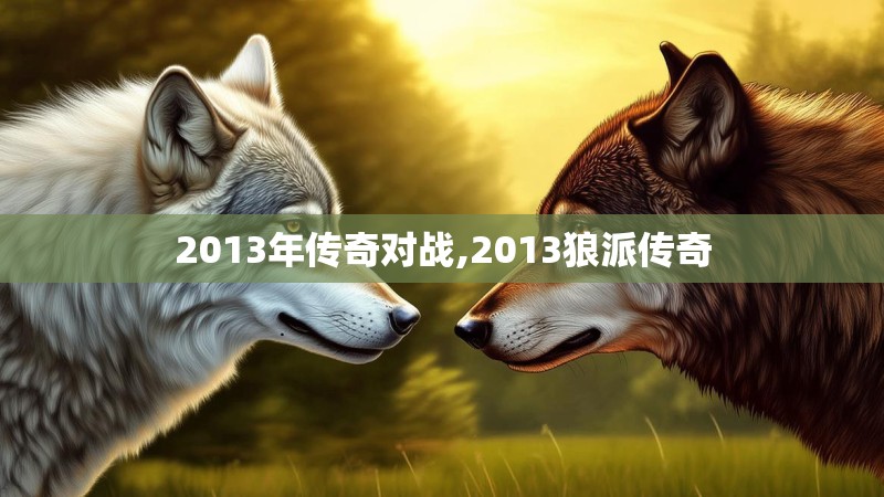 2013年传奇对战,2013狼派传奇