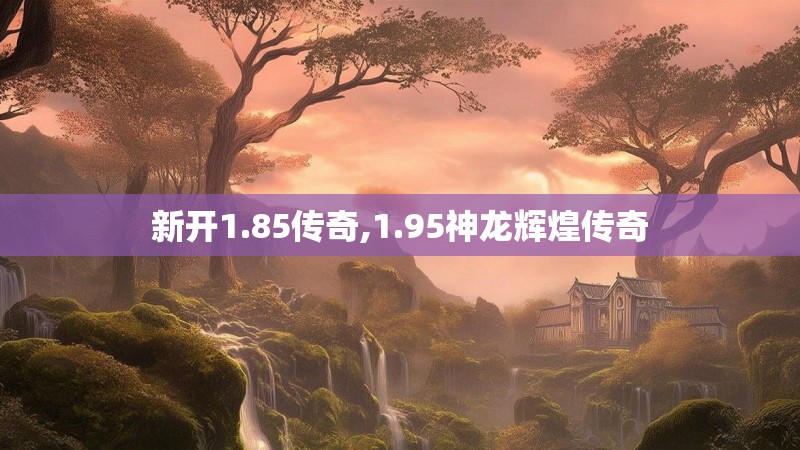 新开1.85传奇,1.95神龙辉煌传奇