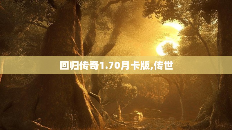 回归传奇1.70月卡版,传世