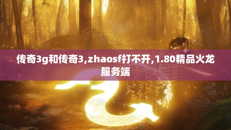 传奇3g和传奇3,zhaosf打不开,1.80精品火龙服务端