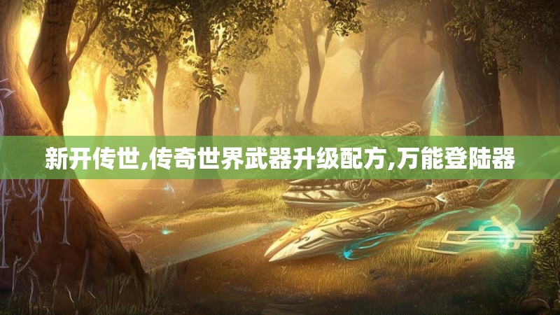 新开传世,传奇世界武器升级配方,万能登陆器