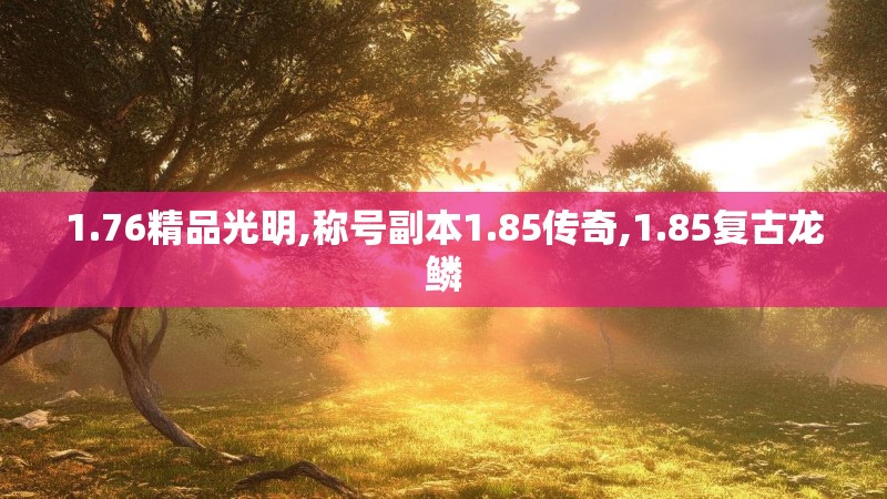 1.76精品光明,称号副本1.85传奇,1.85复古龙鳞