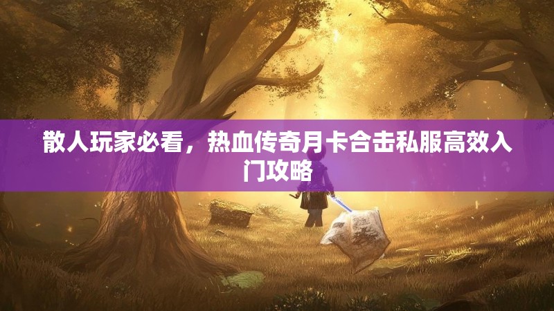 散人玩家必看,热血传奇月卡合击私服高效入门攻略 散人玩家必看,热血传奇月卡合击私服高效入门攻略