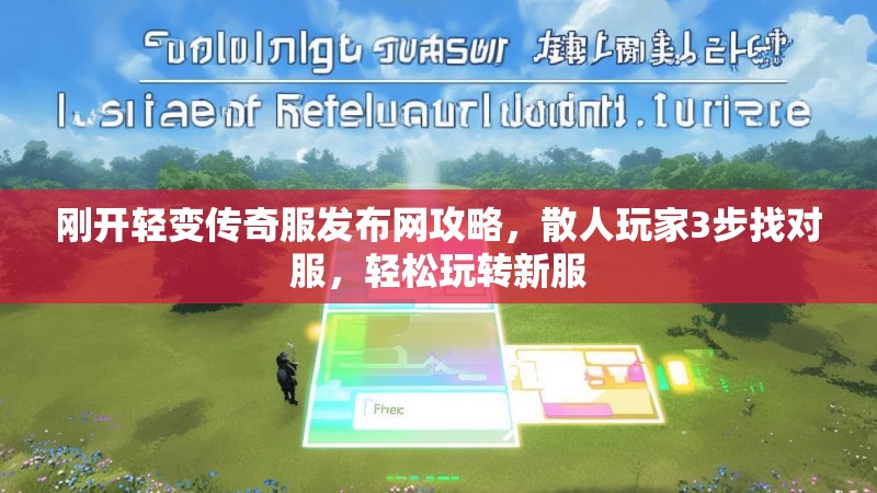 刚开轻变传奇服发布网攻略，散人玩家3步找对服，轻松玩转新服