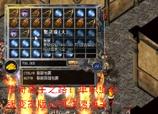 传奇霸主之路：单职业私服变态版如何快速通关？