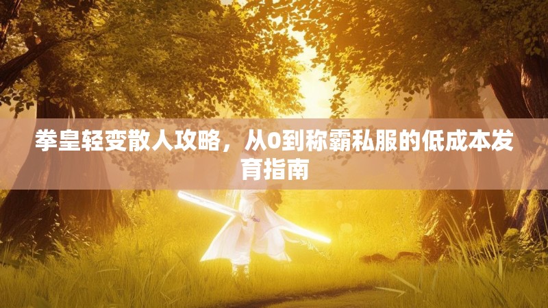 拳皇轻变散人攻略，从0到称霸私服的低成本发育指南