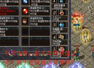 不灭传奇：新手如何快速上手？高手进阶秘诀有哪些？