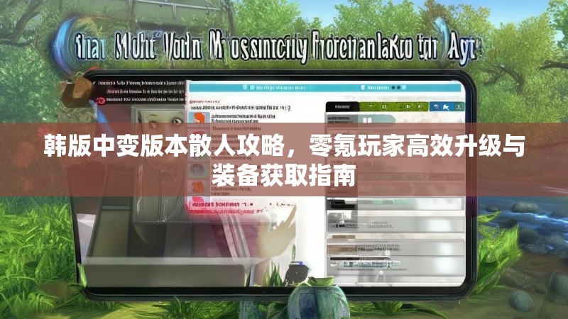 韩版中变版本散人攻略，零氪玩家高效升级与装备获取指南