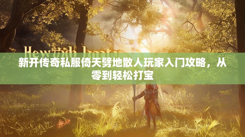 新开传奇私服倚天劈地散人玩家入门攻略，从零到轻松打宝