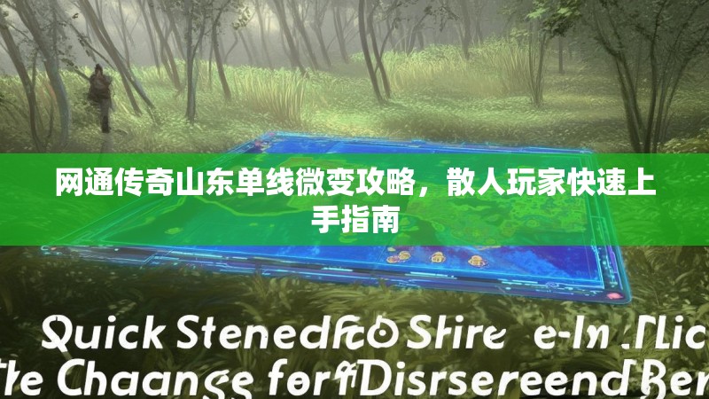 网通传奇山东单线微变攻略，散人玩家快速上手指南