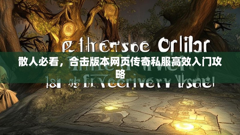 散人必看，合击版本网页传奇私服高效入门攻略