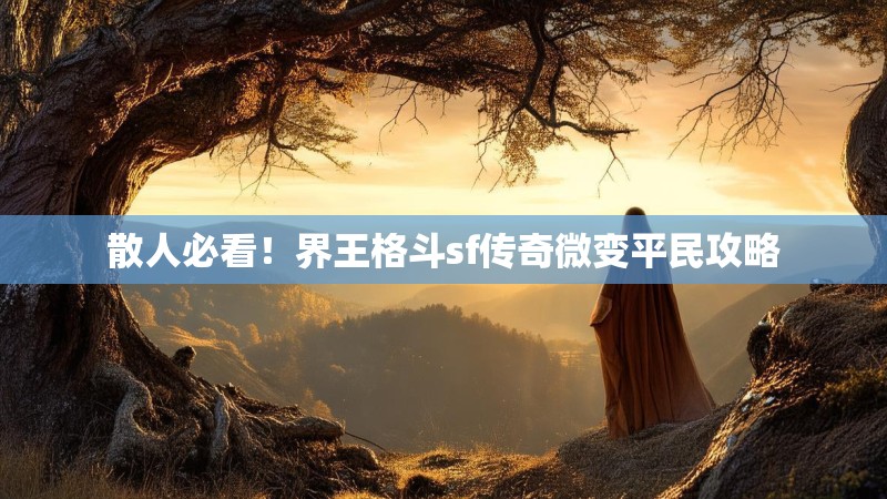 散人必看！界王格斗sf传奇微变平民攻略