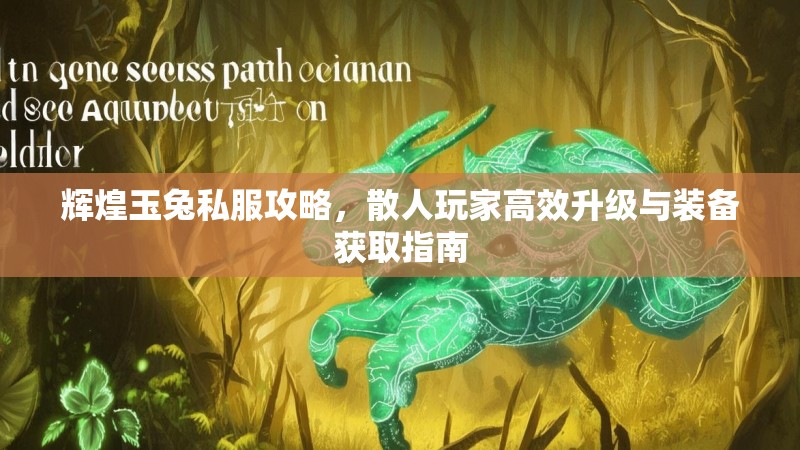 辉煌玉兔私服攻略，散人玩家高效升级与装备获取指南