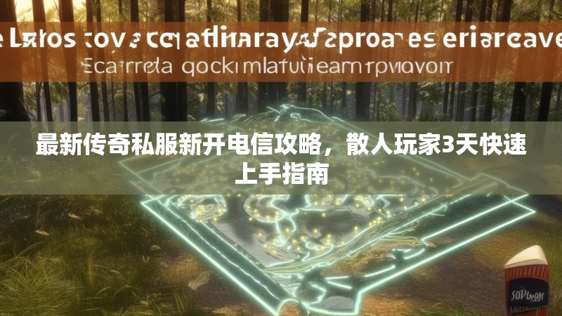 最新传奇私服新开电信攻略，散人玩家3天快速上手指南