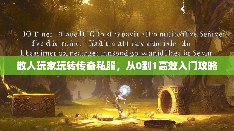 散人玩家玩转传奇私服，从0到1高效入门攻略