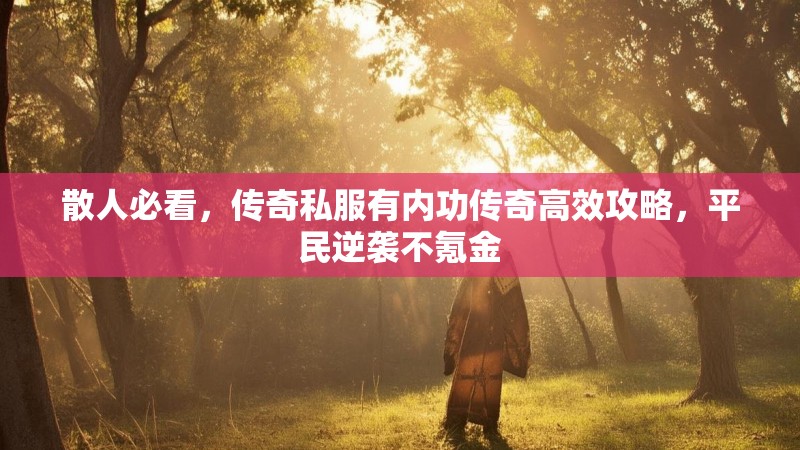 散人必看，传奇私服有内功传奇高效攻略，平民逆袭不氪金