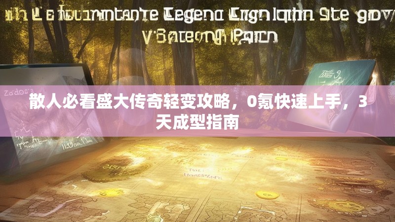 散人必看盛大传奇轻变攻略，0氪快速上手，3天成型指南
