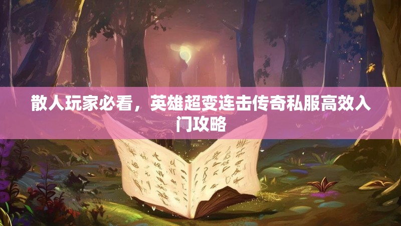 散人玩家必看，英雄超变连击传奇私服高效入门攻略