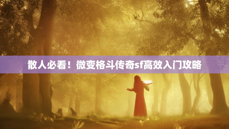 散人必看！微变格斗传奇sf高效入门攻略