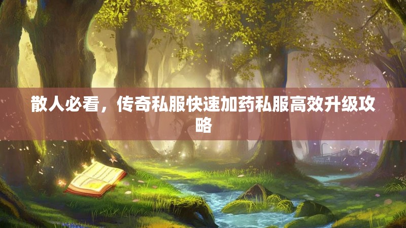 散人必看，传奇私服快速加药私服高效升级攻略