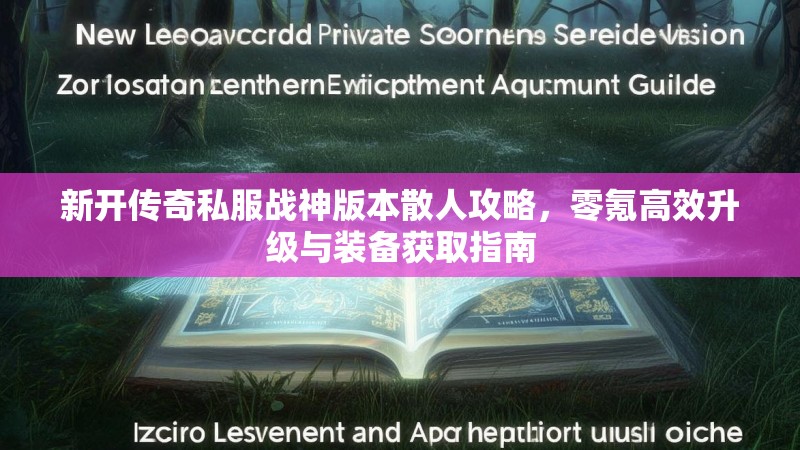新开传奇私服战神版本散人攻略，零氪高效升级与装备获取指南