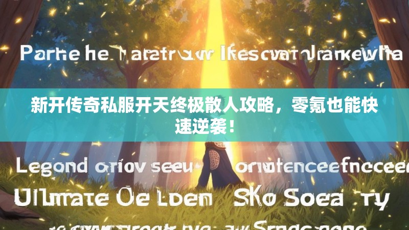 新开传奇私服开天终极散人攻略，零氪也能快速逆袭！