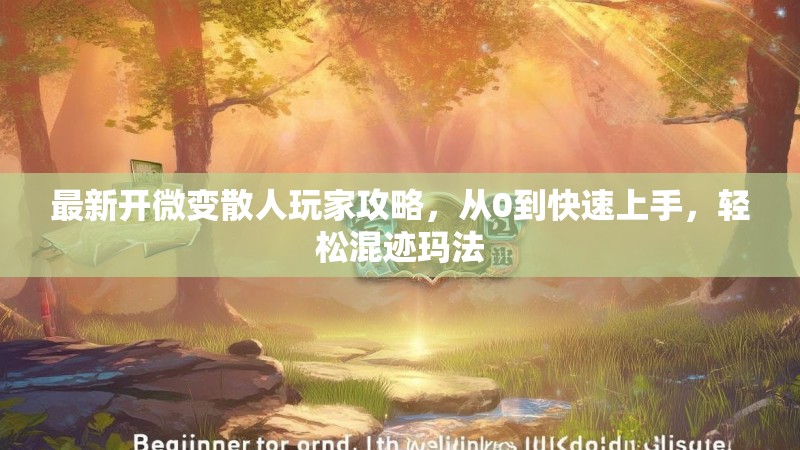 最新开微变散人玩家攻略，从0到快速上手，轻松混迹玛法