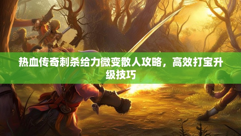 热血传奇刺杀给力微变散人攻略，高效打宝升级技巧