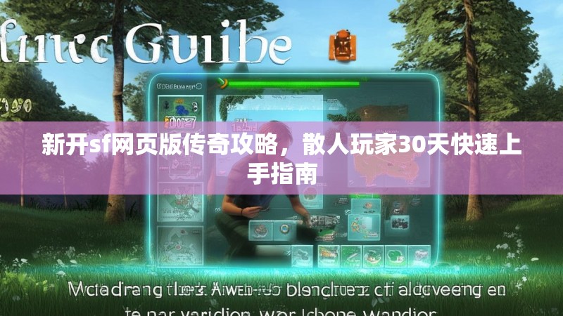 新开sf网页版传奇攻略，散人玩家30天快速上手指南
