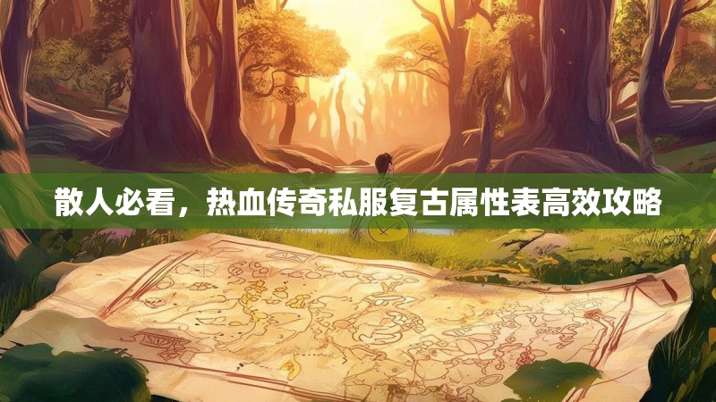 散人必看，热血传奇私服复古属性表高效攻略