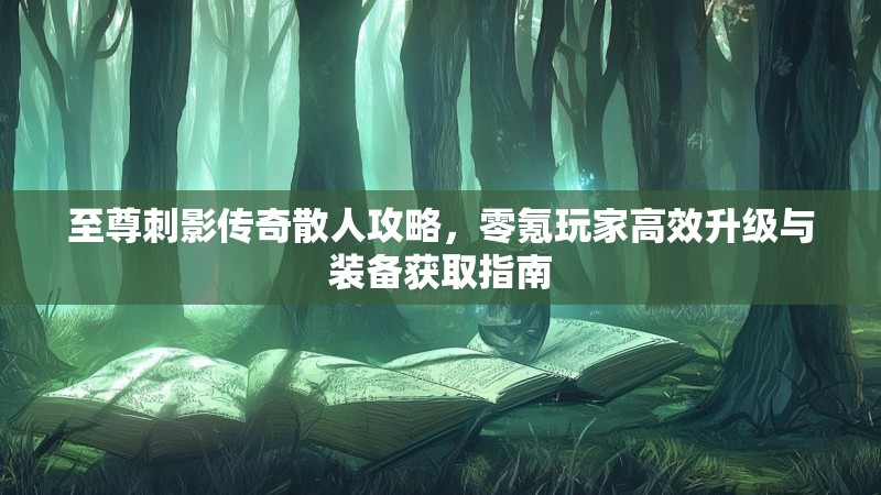 至尊刺影传奇散人攻略，零氪玩家高效升级与装备获取指南