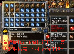 荣耀巅峰：传奇排行榜前十豪杰制胜秘籍，你准备好了吗？