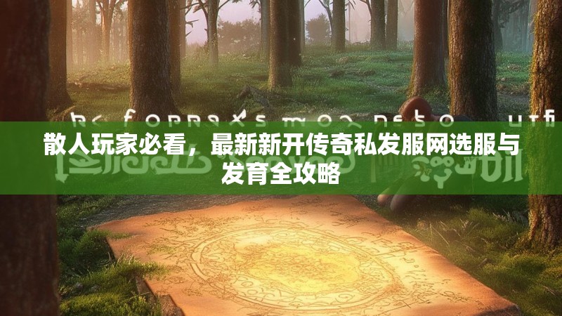 散人玩家必看，最新新开传奇私发服网选服与发育全攻略