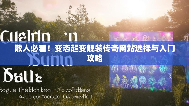 散人必看！变态超变靓装传奇网站选择与入门攻略
