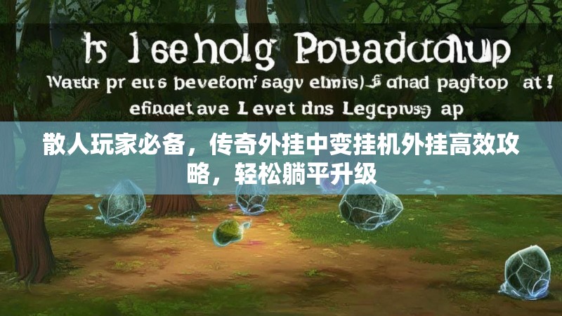 散人玩家必备，传奇外挂中变挂机外挂高效攻略，轻松躺平升级